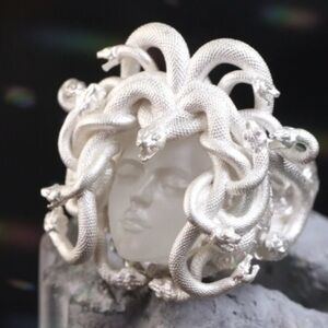 Mythical Silver Medusa Costume Ring